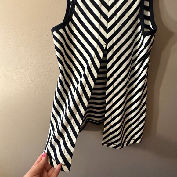 Women's S NWT Rag & Bone Kat Split Back Tank Top White/Navy Split Back - Picture 6 of 11